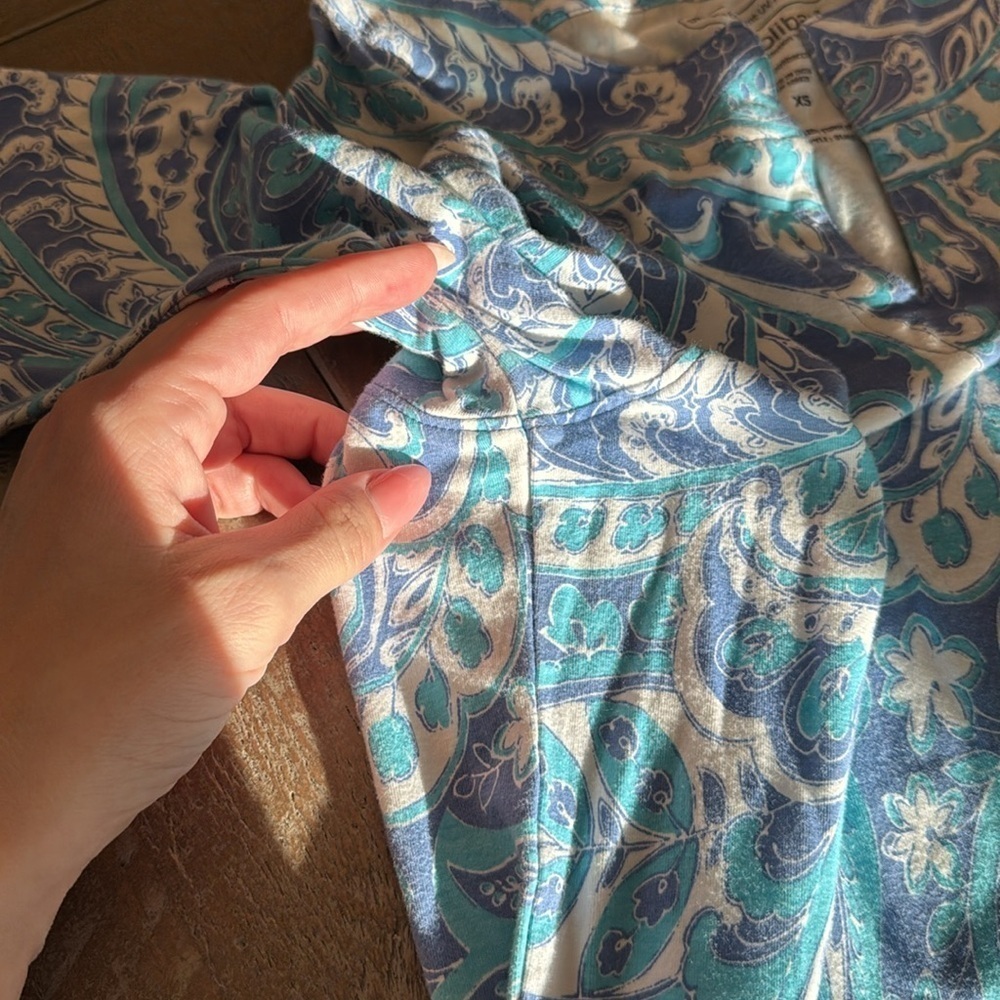 COOLIBAR oceanside tunic dress in aura blue summertime paisley - Picture 7 of 10